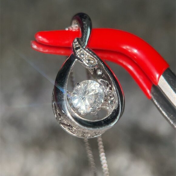 Sterling Silver 925 Rhythm Cz Necklace - Picture 2 of 4